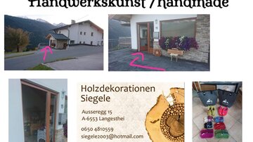 Ein Souvenirladen mit handgefertigten Holzdekorationen und Kunsthandwerk. Der Standort ist in einer malerischen Umgebung und der Laden ist immer geöffnet.